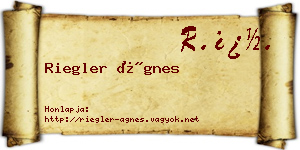 Riegler Ágnes névjegykártya