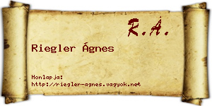 Riegler Ágnes névjegykártya